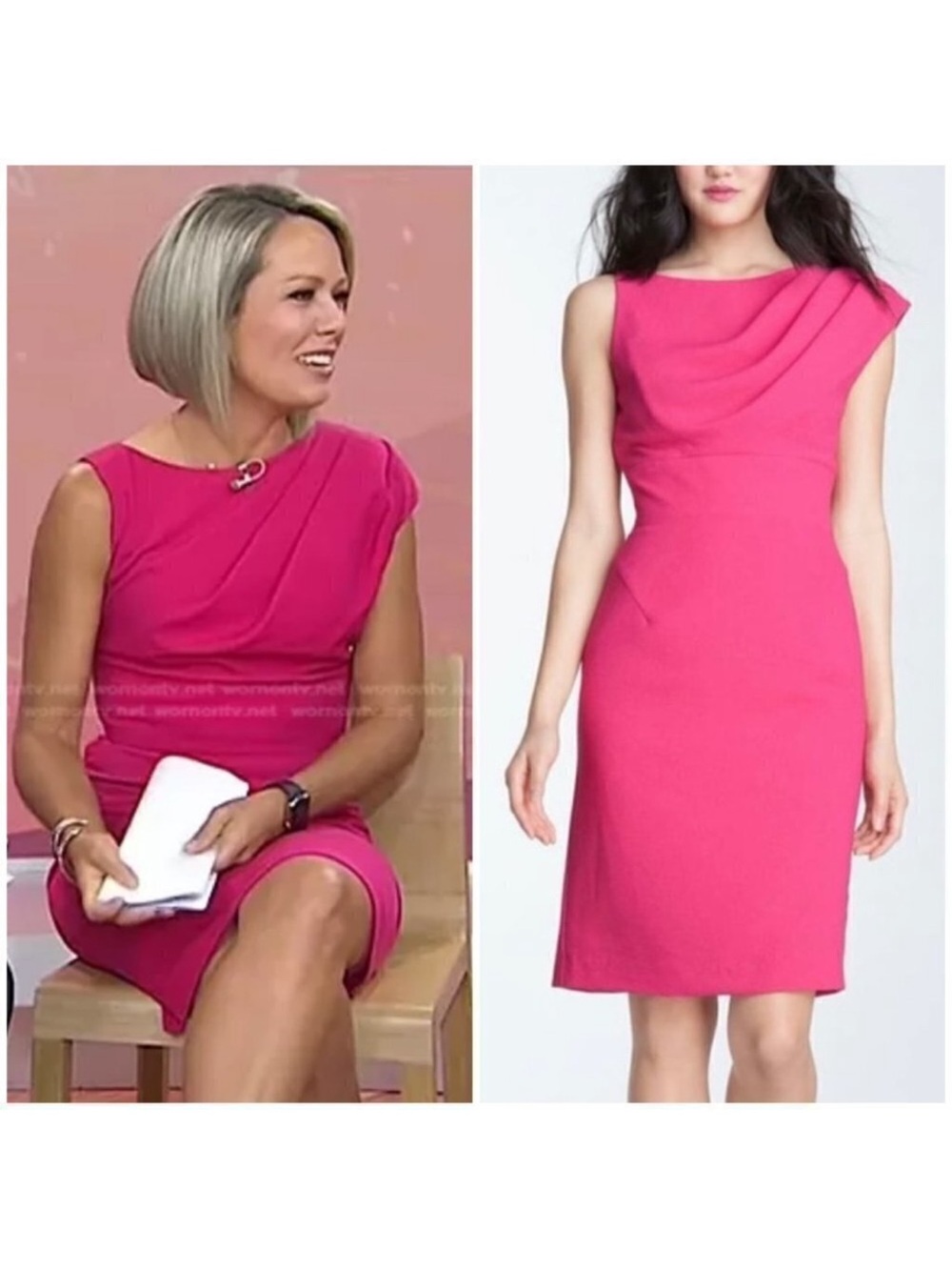 BLACK HALO Alexander Sleeveless Sheath Gathered Mini Dress in Pink - Size 10